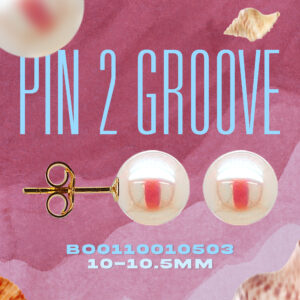 18K Gold Freshwater Pearl Pendant Earrings | Pin 2 Groove