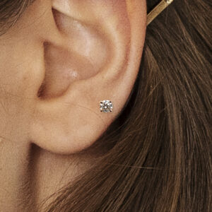 18K Gold Prong 3.5mm Diamond Stud Earrings