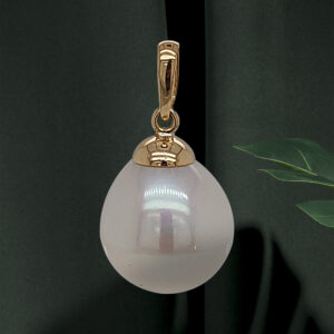 18K Gold Bail with 10mm Freshwater Pearl Pendant