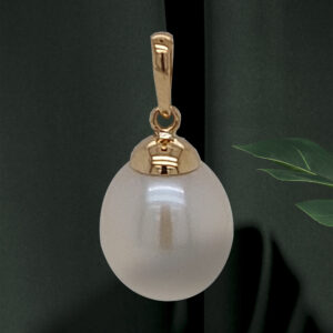 18K Gold Bail with 9mm Freshwater Pearl Pendant