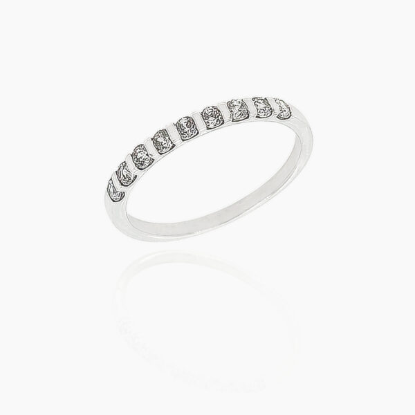 18K Gold Wedding Ring - 9 off Diamonds 0.35ct in Bar Setting