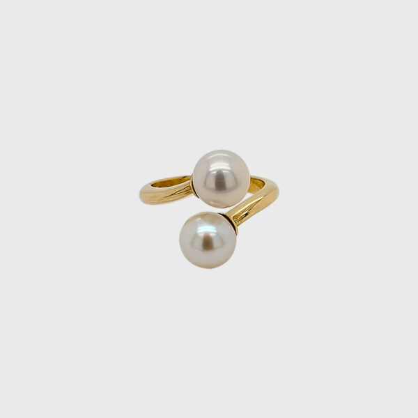 Dual Freshwater Pearl 18K Gold Ring