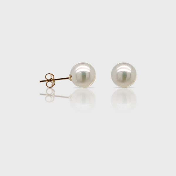 9K Gold Freshwater Round Pearl Earrings