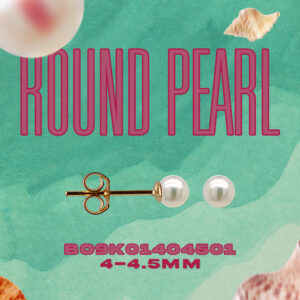 Freshwater Round Pearl 9K Gold Earrings