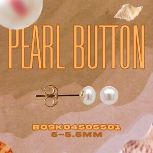 9K Gold Freshwater Pearl Button Earrings