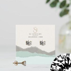 18K Gold Cubic Zirconia Head Stud Earrings