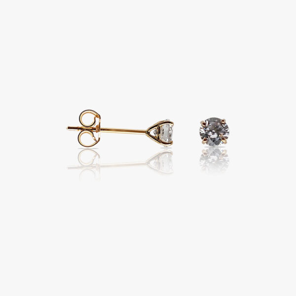 18K Gold Cubic Zirconia Head Stud Earrings