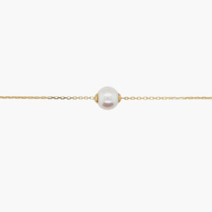 18K Gold Chain Freshwater Pearl Pendant Bracelet
