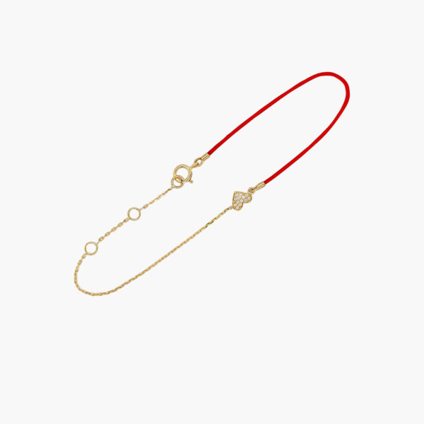 18K Gold Chain/Nylon Heart Diamond Bracelet