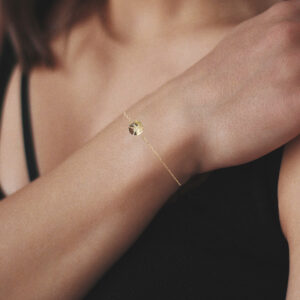 18K Gold Chain Sand Dollar Pendant Bracelet