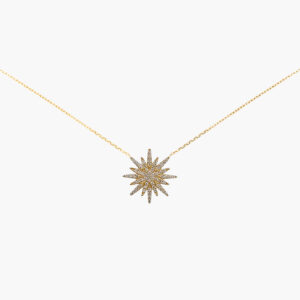 Flower 18K Gold Chain Necklace with Diamonds