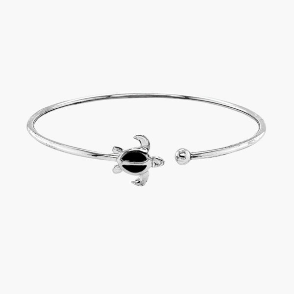 Sterling Silver Smooth Shell Turtle Open Bangle