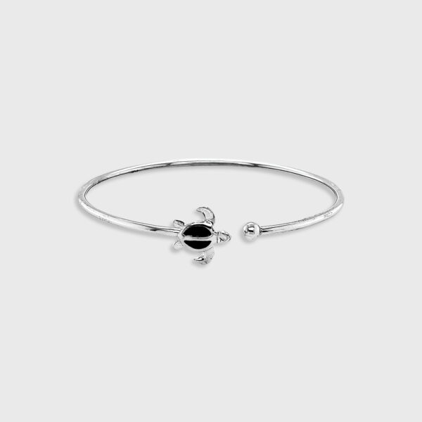 Sterling Silver Smooth Shell Turtle Open Bangle