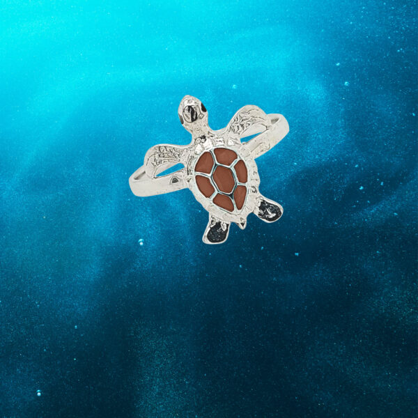 Sea Turtle Sterling Silver Ring - Image 2