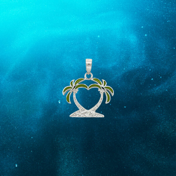 Coconut Tree Island Sterling Silver Pendant - Image 2