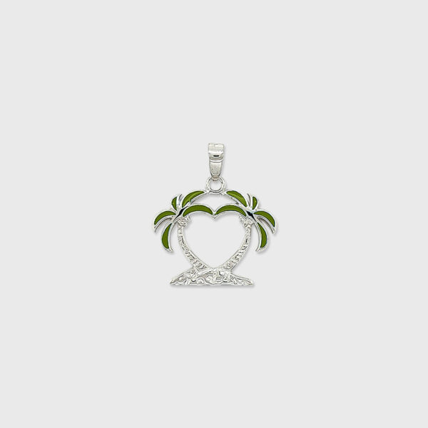 Coconut Tree Island Sterling Silver Pendant - Image 3