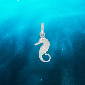 Seahorse Sterling Silver Pendant with Diamond