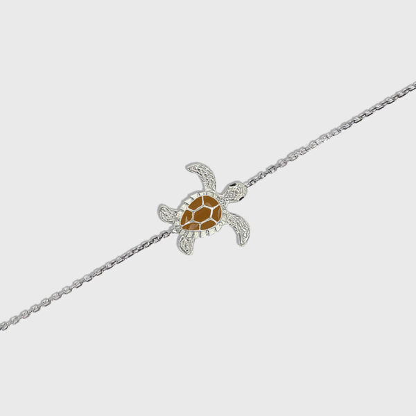 Sea Turtle Sterling Silver Chain Bracelet