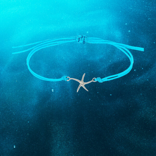 Starfish Sterling Silver Pendant Nylon Bracelet - Image 2