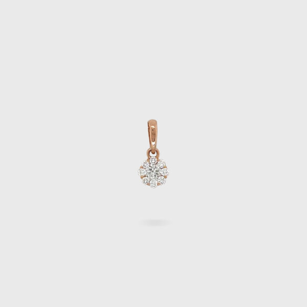 18K Gold Round Diamond Pendant - Image 3