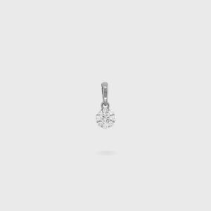 18K Gold Round Diamond Pendant