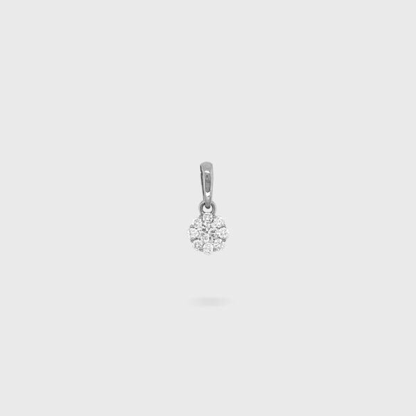 18K Gold Round Diamond Pendant - Image 2