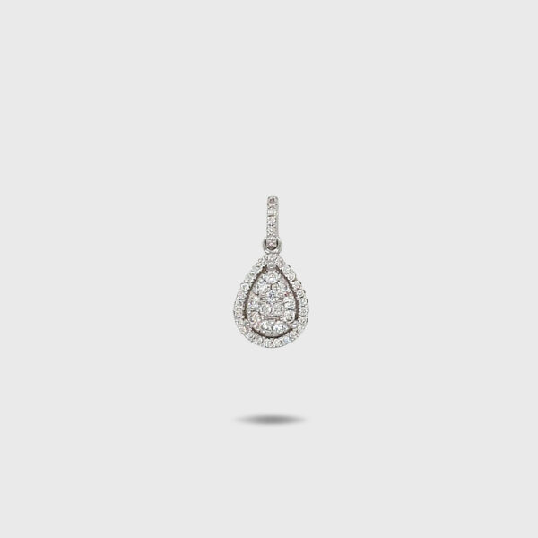 18K Gold Diamond Pear-shaped Pendant