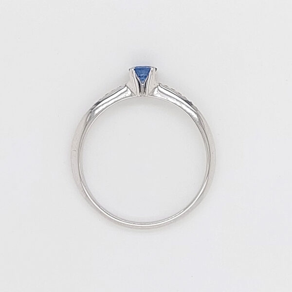 18K Gold Side Diamonds Sapphire 73 Head Ring - Image 2