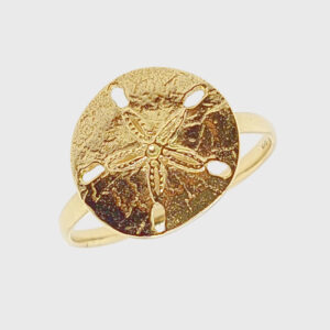 18k Gold Sand Dollar Ring