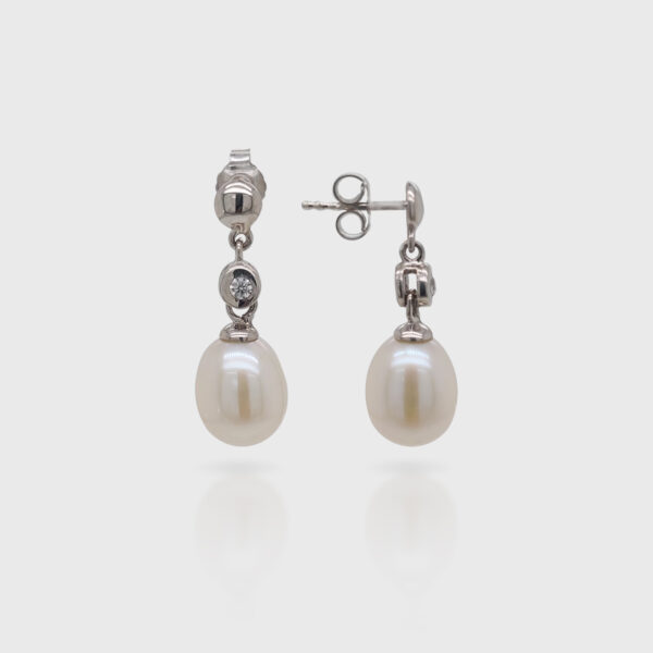 Sterling Silver Freshwater Pearl Drop Dangle Earrings