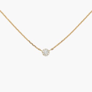 18K Gold Single Diamond Chain Necklace
