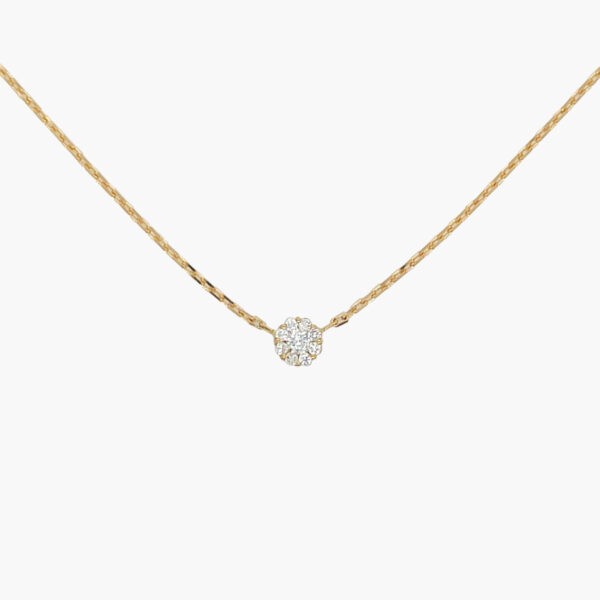 18K Gold Single Diamond Chain Necklace