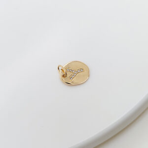 18K Gold 10.5mm Letter 