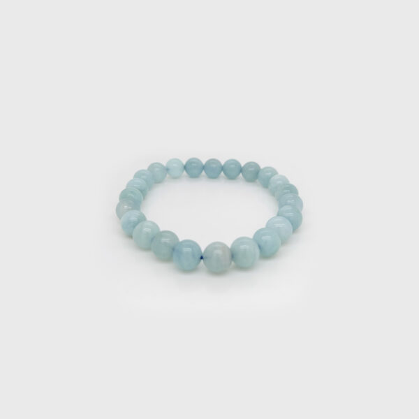 Aquamarine Stone Beads Elastic Bracelet