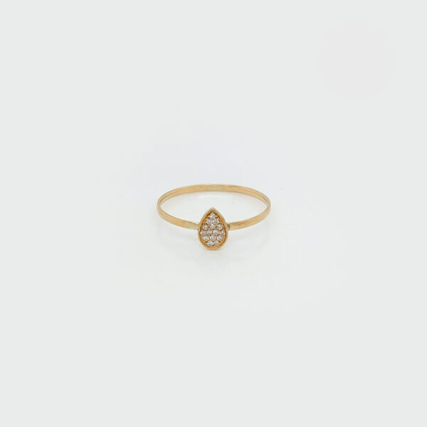 18K Gold Pear-shaped Diamond Ring