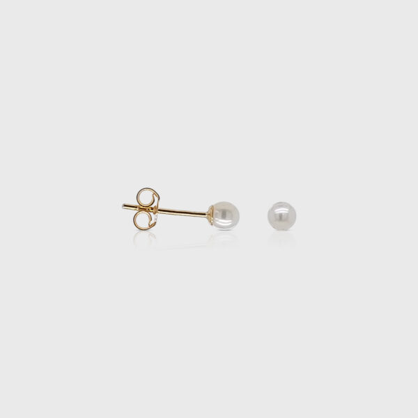 18K Gold Freshwater Pearl Pendant Earrings | Pin 2 Groove