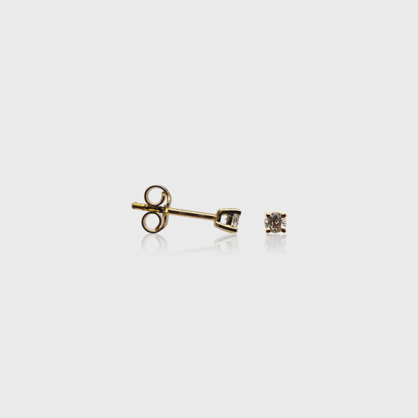 18K Gold Prong 3mm Diamond Stud Earrings