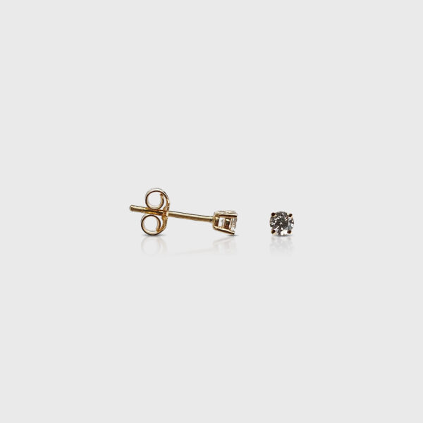 18K Gold Prong 3mm Diamond Stud Earrings