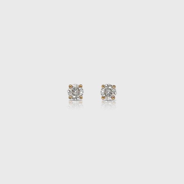 18K Gold Prong Diamond Stud Earrings