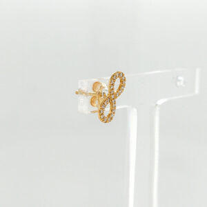 18K Gold Infinity Symbol Diamond Stud Earrings