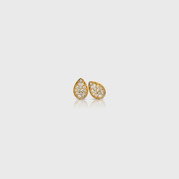 18K Gold Pear-shaped Diamond Stud Earrings