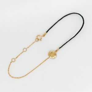 18K Gold Chain/Nylon Sand Dollar Bracelet