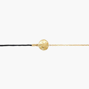 18K Gold Chain/Nylon Sand Dollar Bracelet