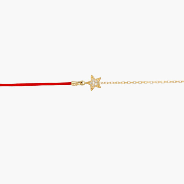 18K Gold Chain/Nylon Star Diamond Bracelet