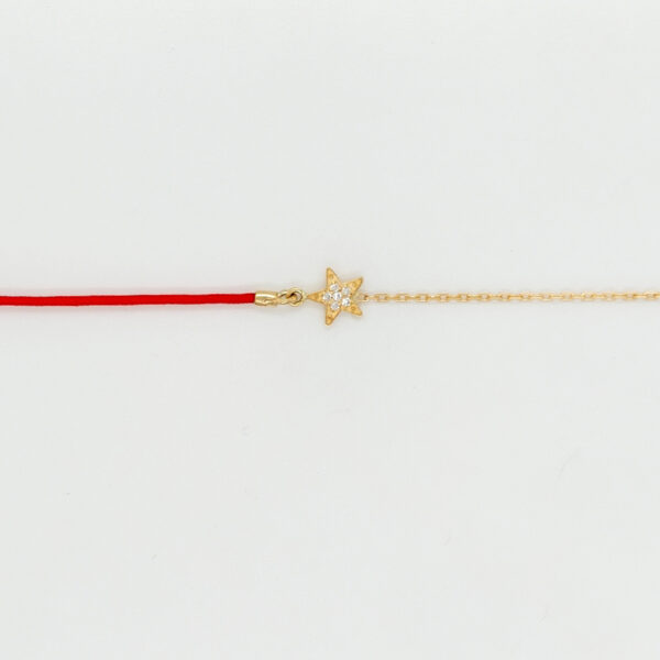 18K Gold Chain/Nylon Star Diamond Bracelet