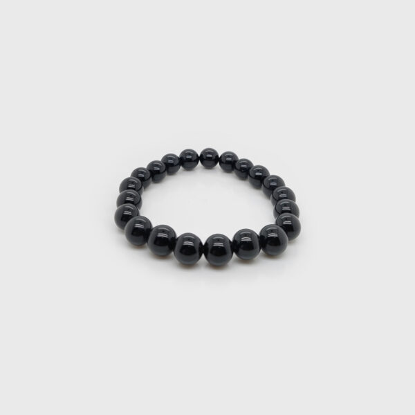 Black Onyx Stone Beads Elastic Bracelet