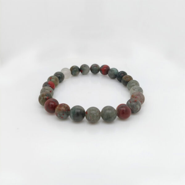 Bloodstone Stone Beads Elastic Bracelet