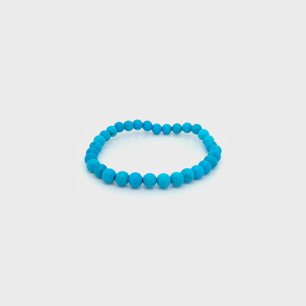 Blue Howlite Stone Beads Elastic Bracelet