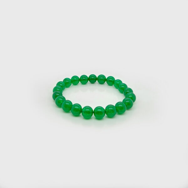 Jade Nephrite Stone Beads Elastic Bracelet