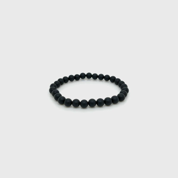 Matte Onyx Stone Beads Elastic Bracelet